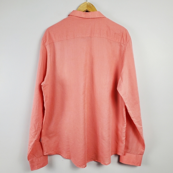 CALVIN KLEIN | Men's Cotton Linen Button Down Shirt - Picture 4 of 5